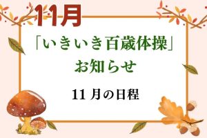いきいき百歳体操　１１月日程